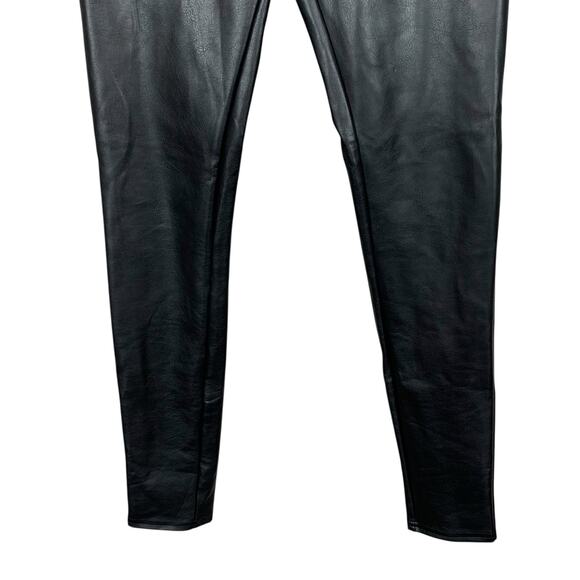 Assets by Spanx Faux Leather Leggings Black Stretchy Pull On Women's S - Picture 3 of 8